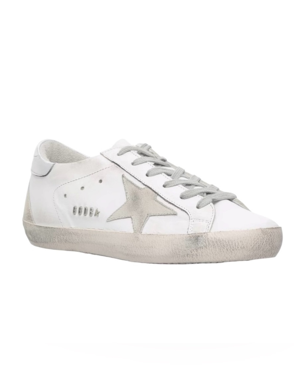 Golden Goose Superstar Leather Silver Heel Cap Suede Star Low-Top Sneakers